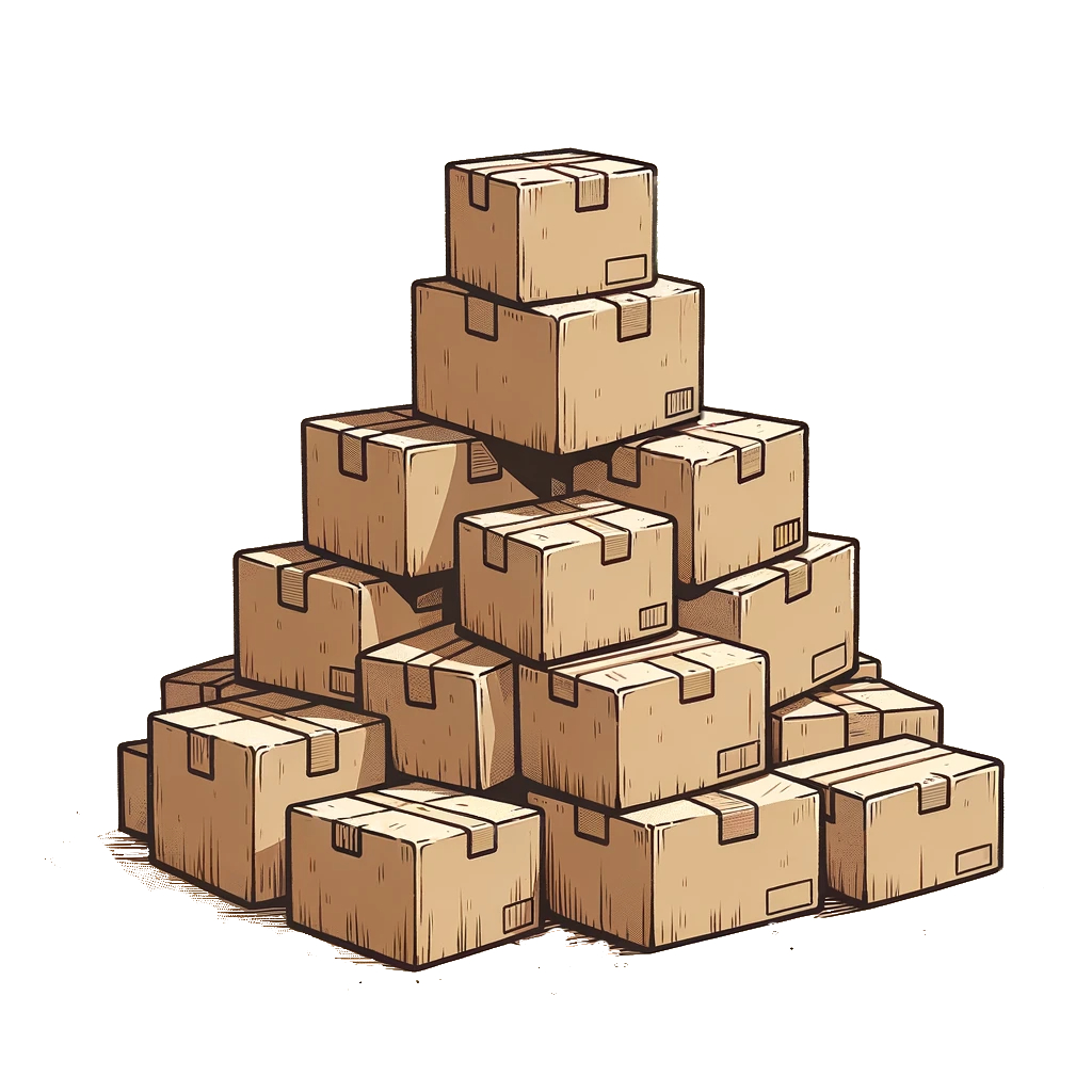An illustration of a pile of boxes